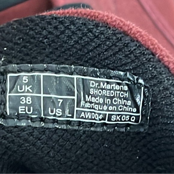 Dr Martens Shoreditch Red Maroon Canvas LaceUp High Top Boots Sneakers US 7 EU38 - Picture 5 of 7